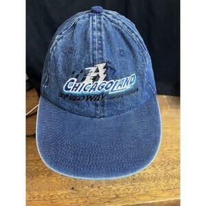 Chicagoland Speedway‎ Chicago IL Denim Hat Cap Rare Vintage Strap Back Kudzu